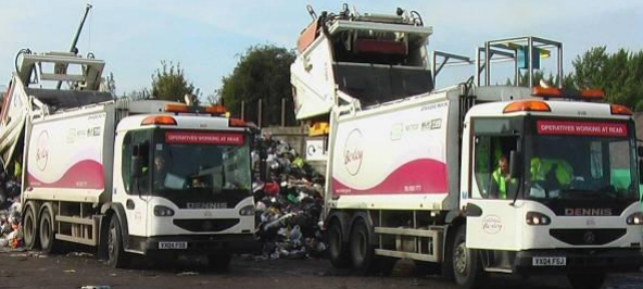 Two of Bexley's refuse lorries at work in 2008. (Photo: Transport for London)